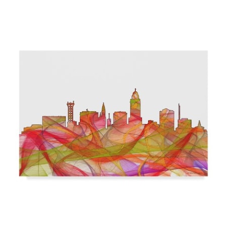 Marlene Watson 'Lincoln Nebraska Skyline' Canvas Art,16x24